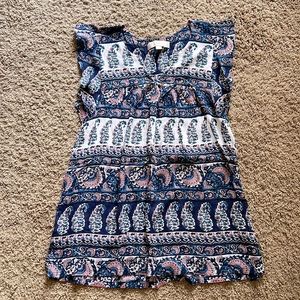 LOFT Smocked Flutter Sleeve Top